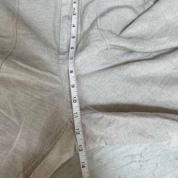 Lane Bryant Linen Blend Pants 18/20 Cropped Khaki Tan Pull On drawstring waist - Picture 6 of 7